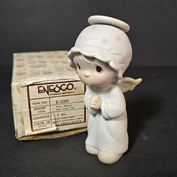 Precious Moments Jonathan & David 1982 The First Noel Porcelain Angel Figurine - Picture 1 of 10